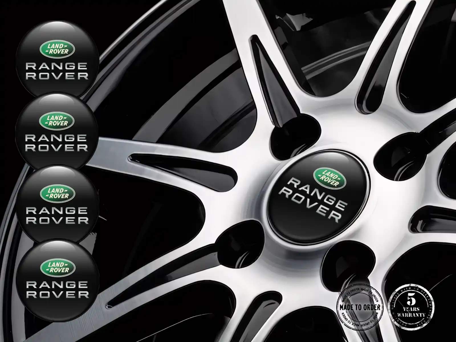 Land Rover Pegatinas de Rueda Versión Etiquetas Bombadas de Resina